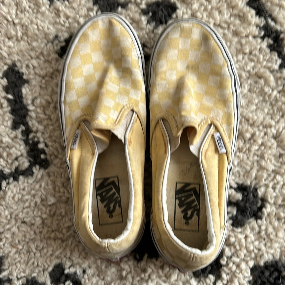 Yellow and white checkered vans